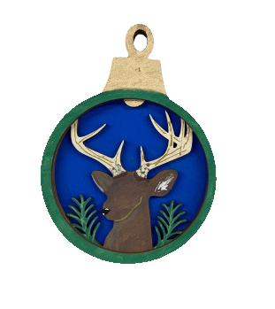 Deer Scene Ornament Door Sign Unfinished Wood DIY Kit AN6