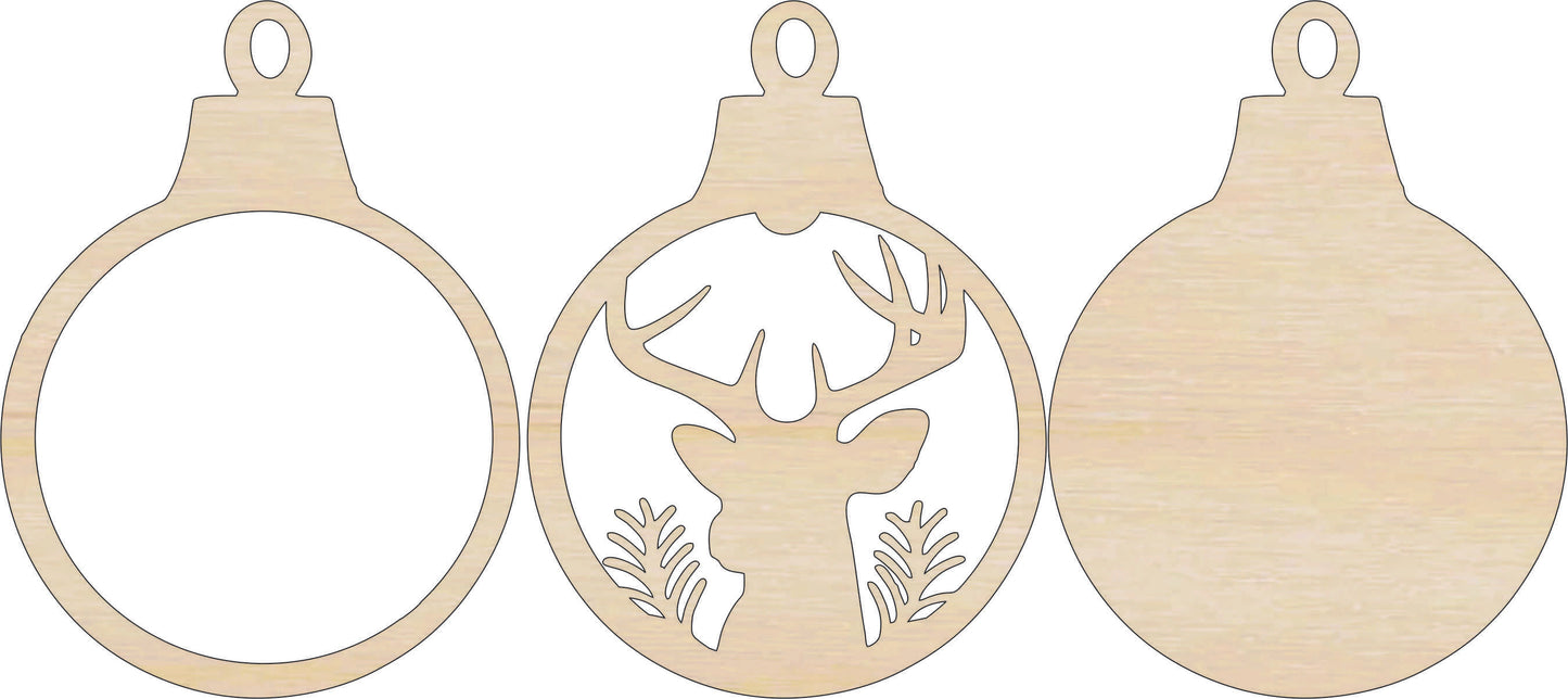 Deer Scene Ornament Door Sign Unfinished Wood DIY Kit AN6