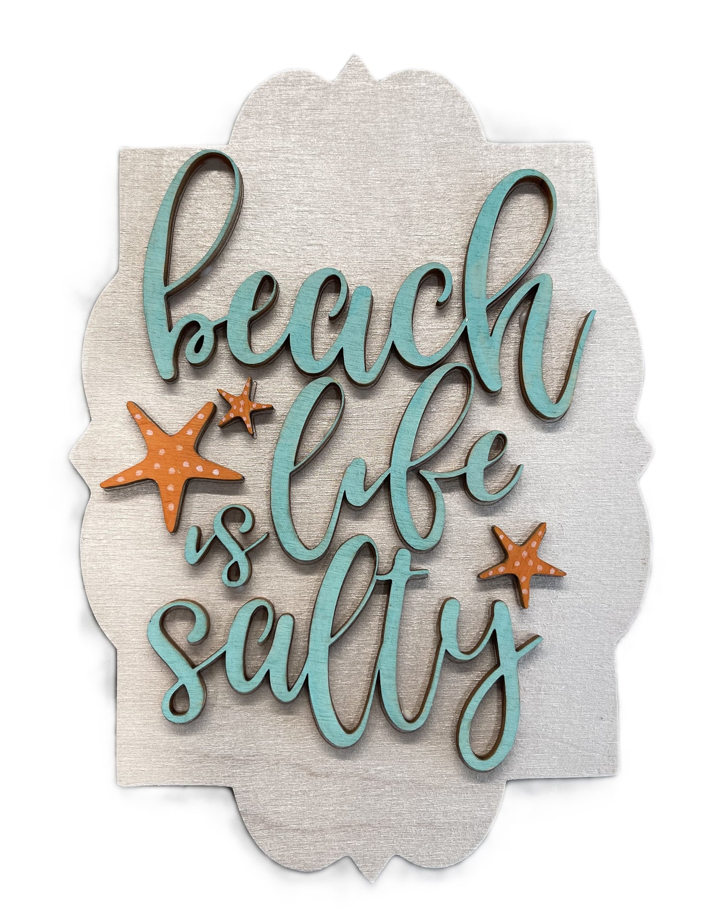 Beach Life is Salty Door Sign Unfinished Wood DIY Kit BC100