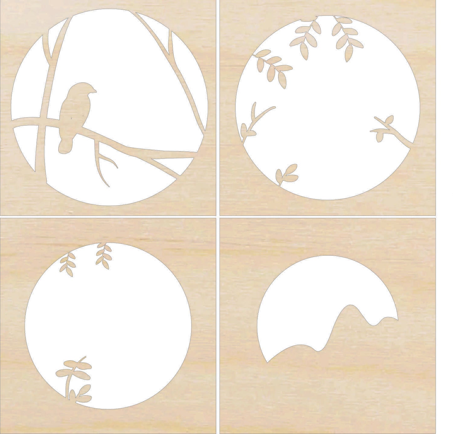 Bird in a Tree Jungle Scene Layered Picture Design Unfinished Wood DIY Kit BD102