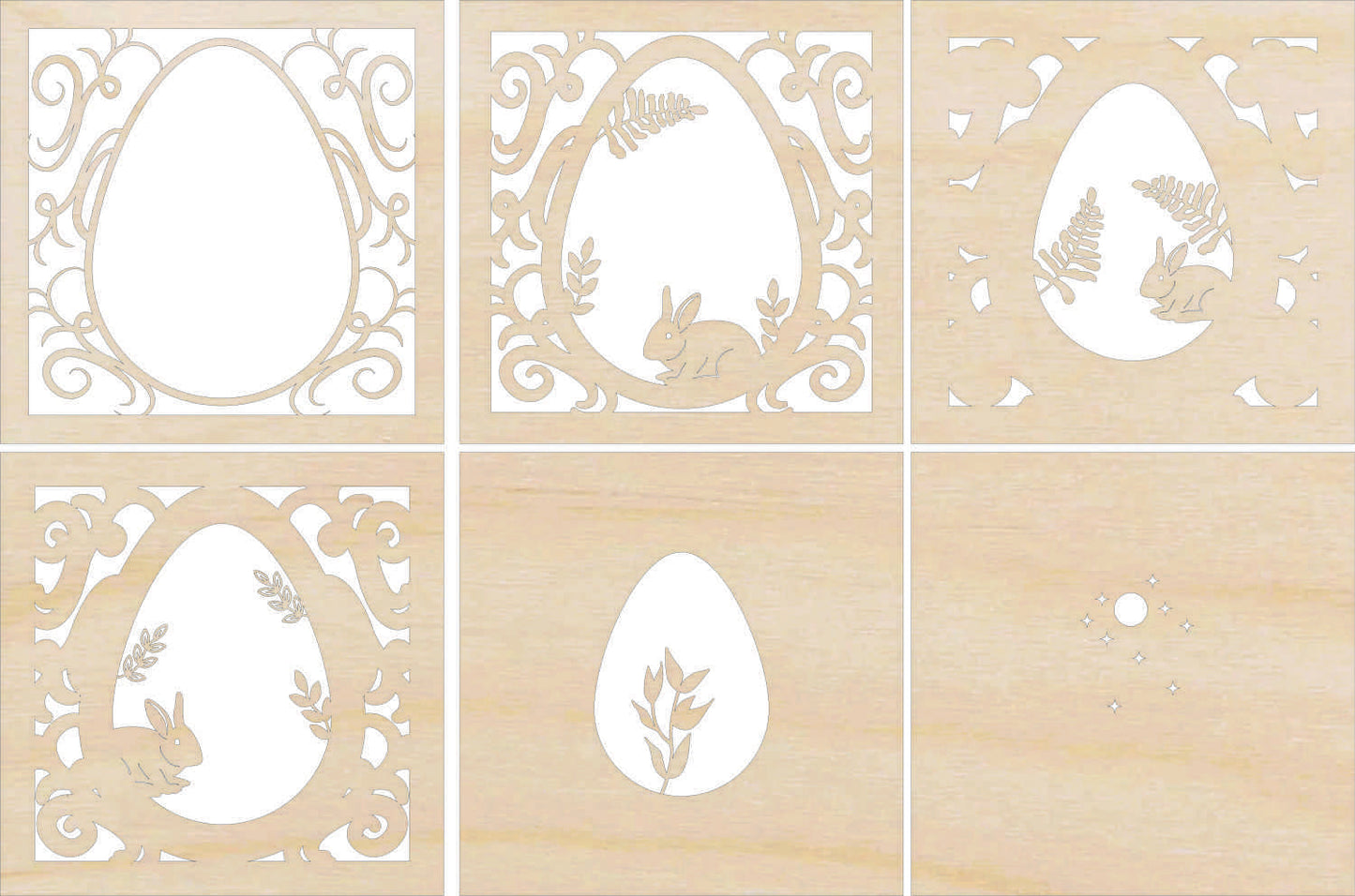 Easter Bunny Scene Layered Picture Design Unfinished Wood DIY Kit ES101