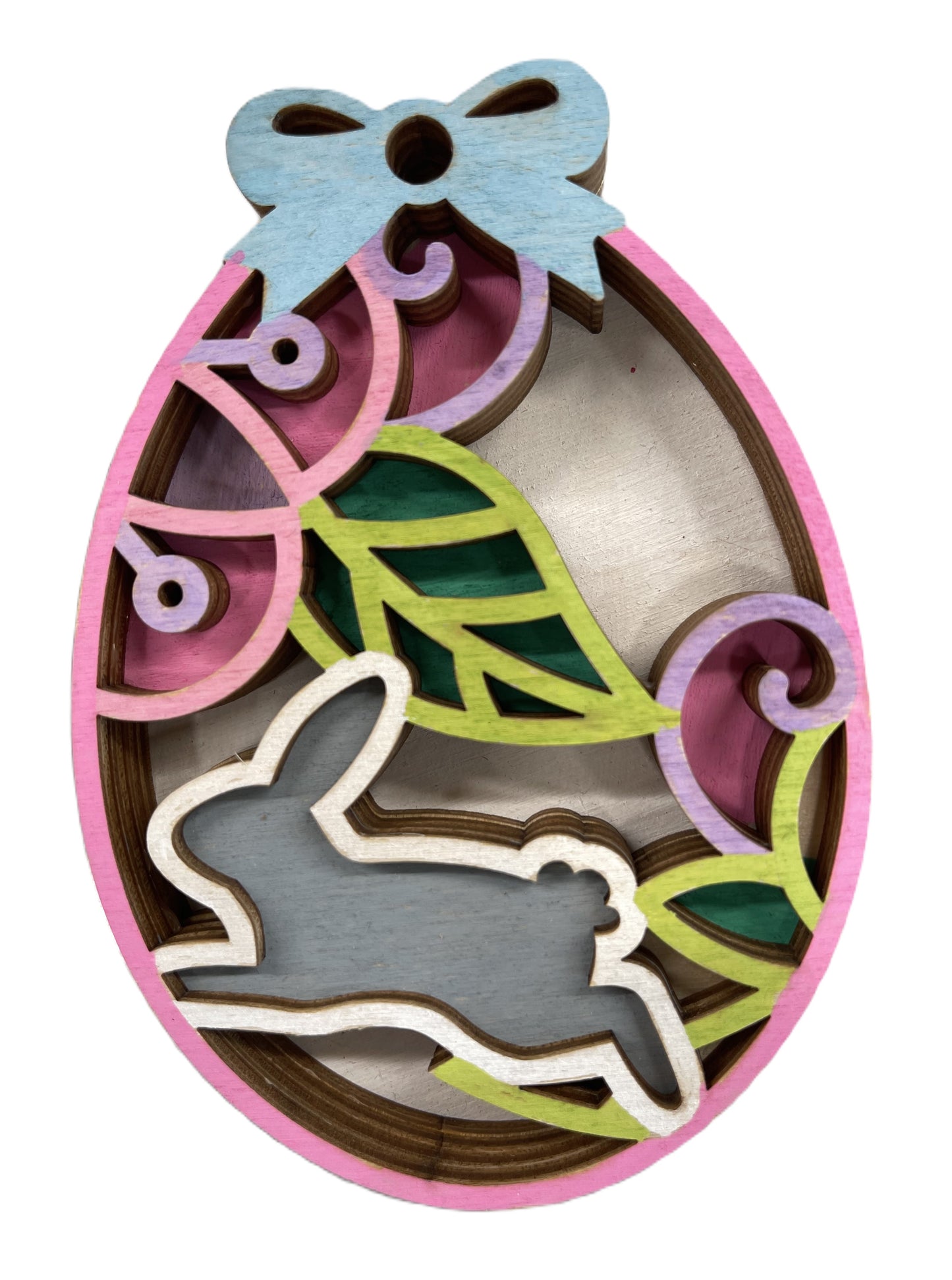 Easter Bunny Egg Ornament Door Sign Unfinished Wood DIY Kit ES3