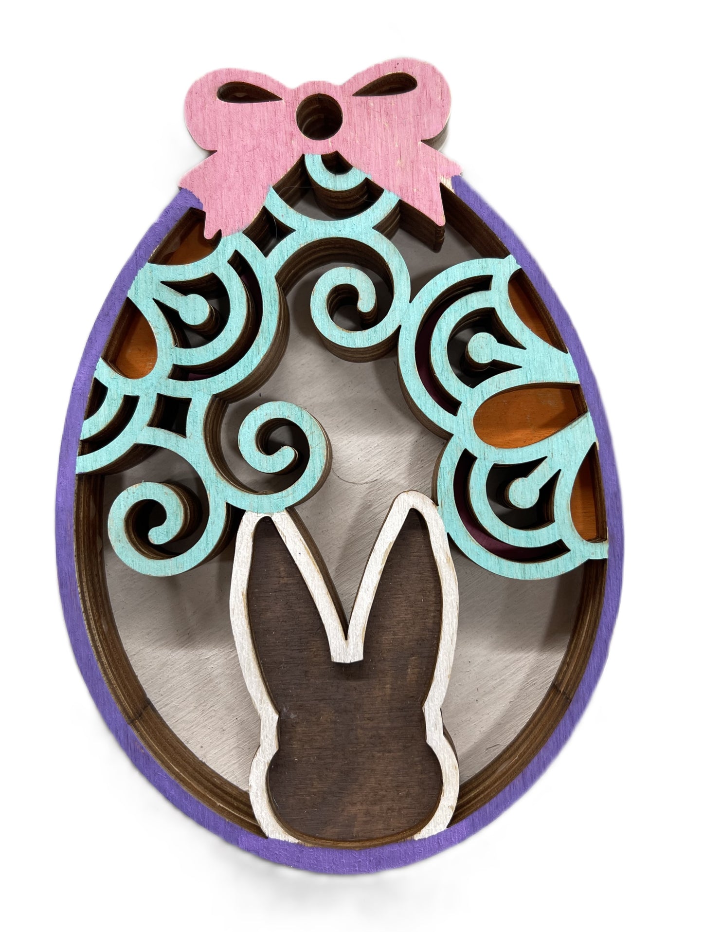 Easter Bunny Egg Ornament Door Sign Unfinished Wood DIY Kit ES4