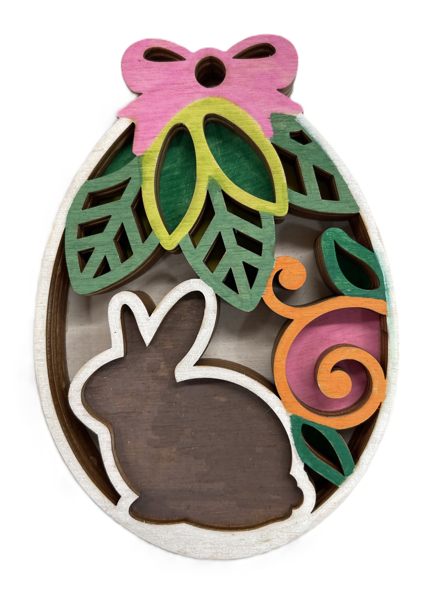 Easter Bunny Egg Ornament Door Sign Unfinished Wood DIY Kit ES5