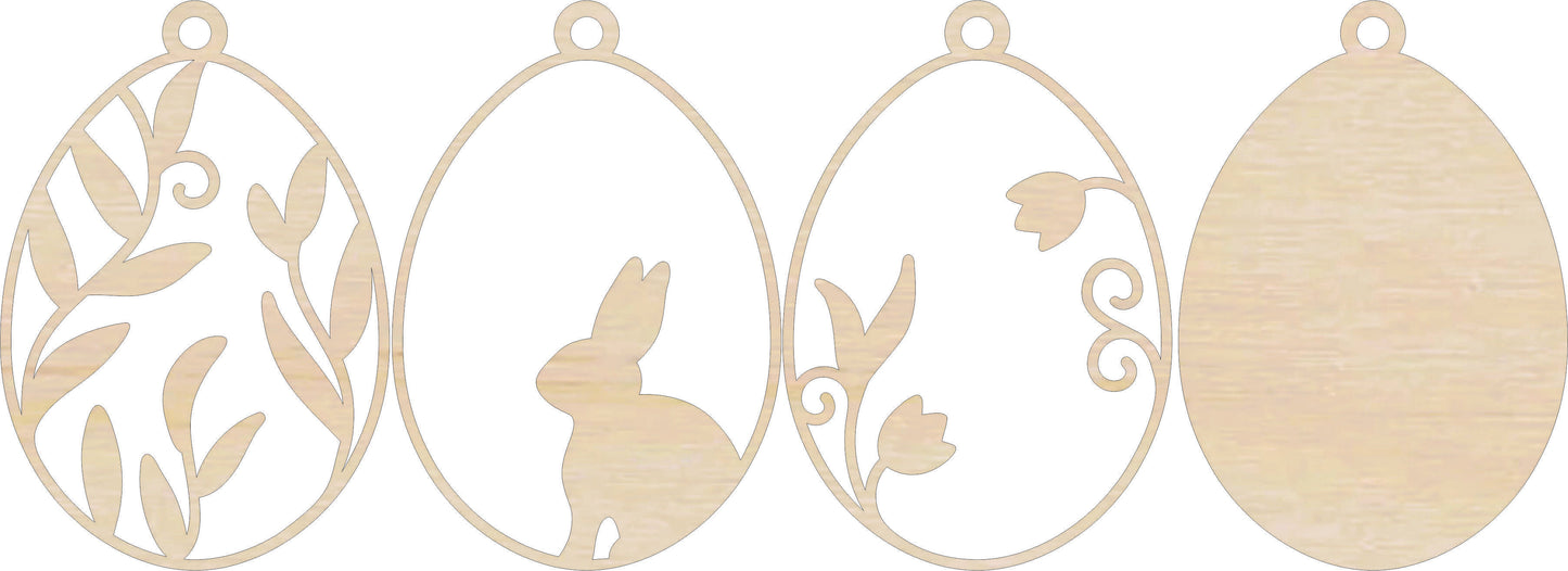 Easter Egg Bunny Ornament Door Sign Unfinished Wood DIY Kit ES7