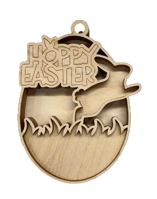 Easter Egg Bunny Ornament Door Sign Unfinished Wood DIY Kit ES8