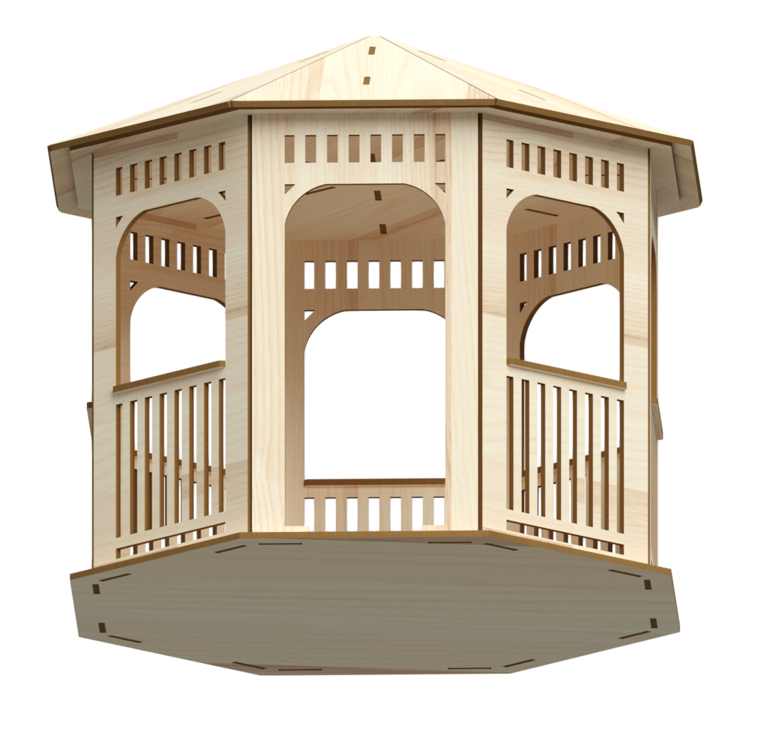 Gazebo Wedding Table Centerpiece Unfinished Wood DIY Kit