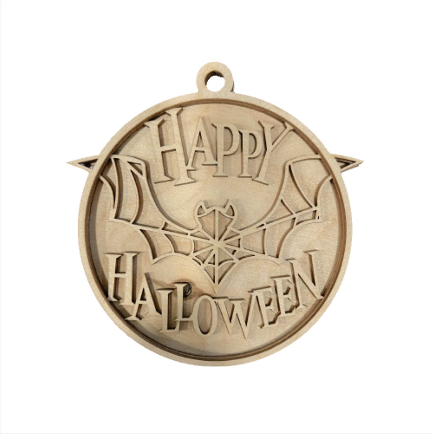 Happy Halloween Bat Ornament Door Sign Unfinished Wood DIY Kit HA11