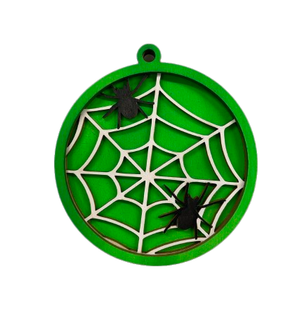 Spider Web Ornament Door Sign Unfinished Wood DIY Kit HA12