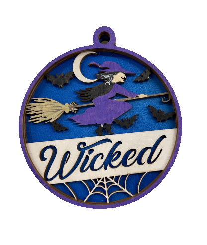 Wicked Witch Ornament Door Sign Unfinished Wood DIY Kit HA25