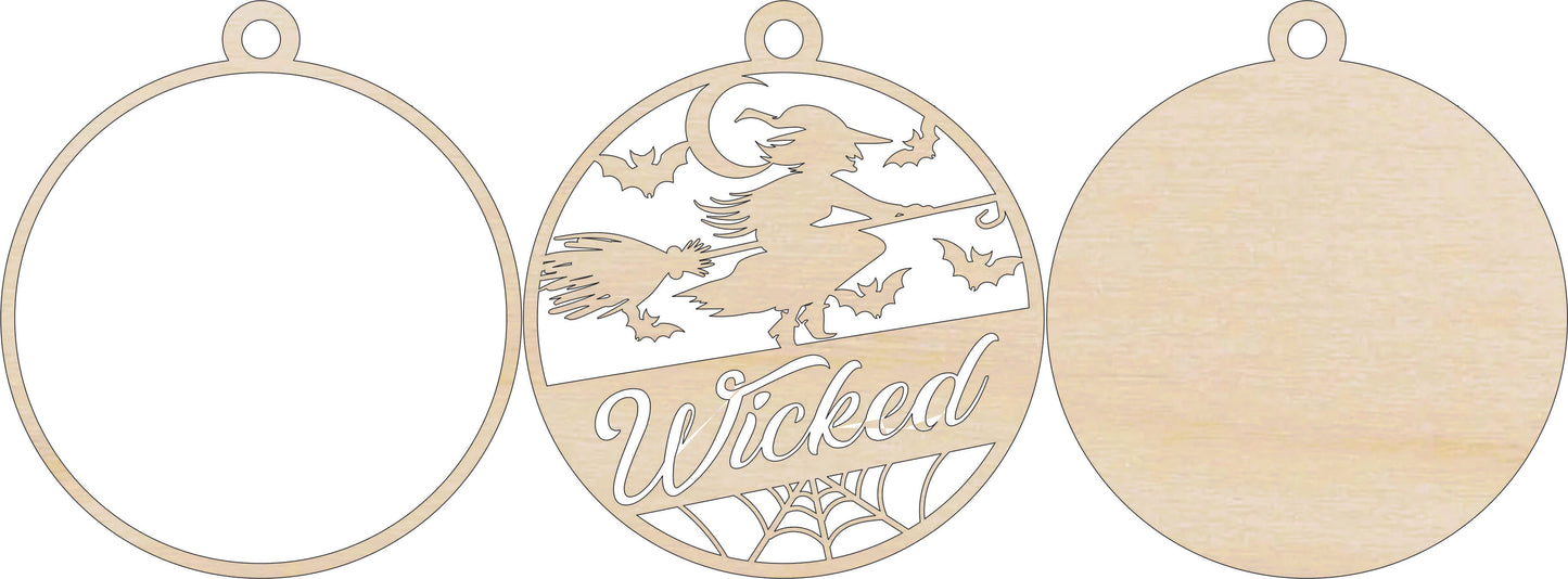 Wicked Witch Ornament Door Sign Unfinished Wood DIY Kit HA25