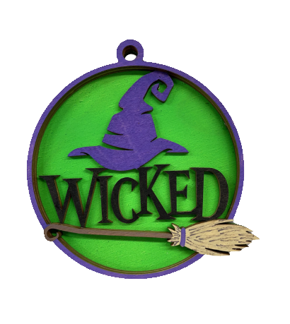 Wicked Witch Ornament Door Sign Unfinished Wood DIY Kit HA33