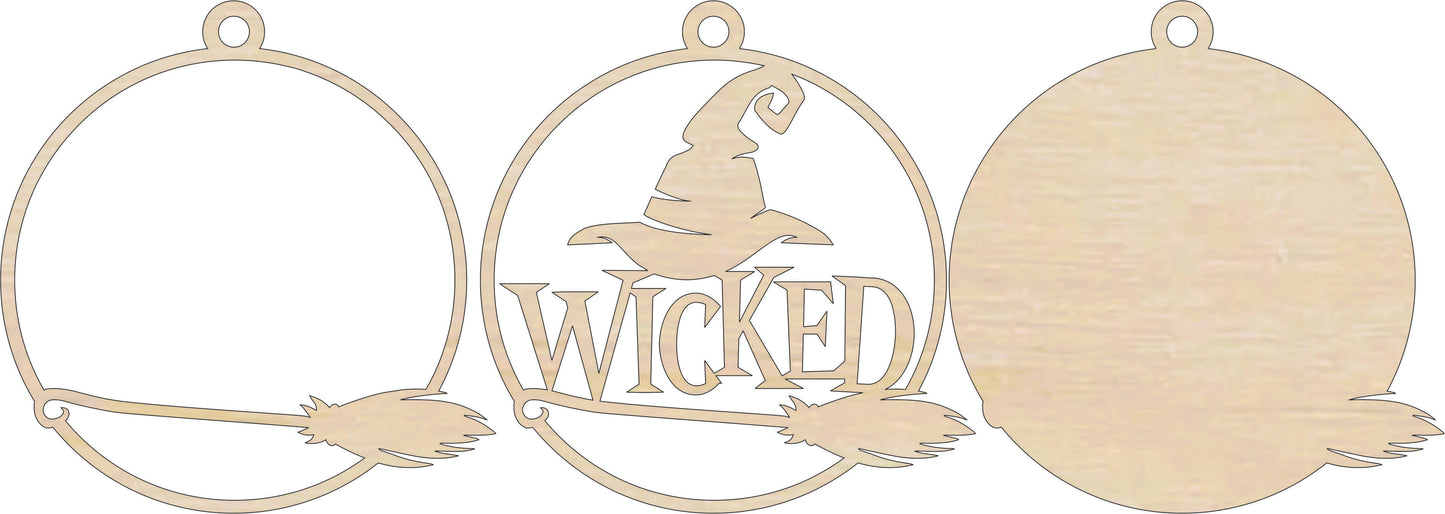 Wicked Witch Ornament Door Sign Unfinished Wood DIY Kit HA33