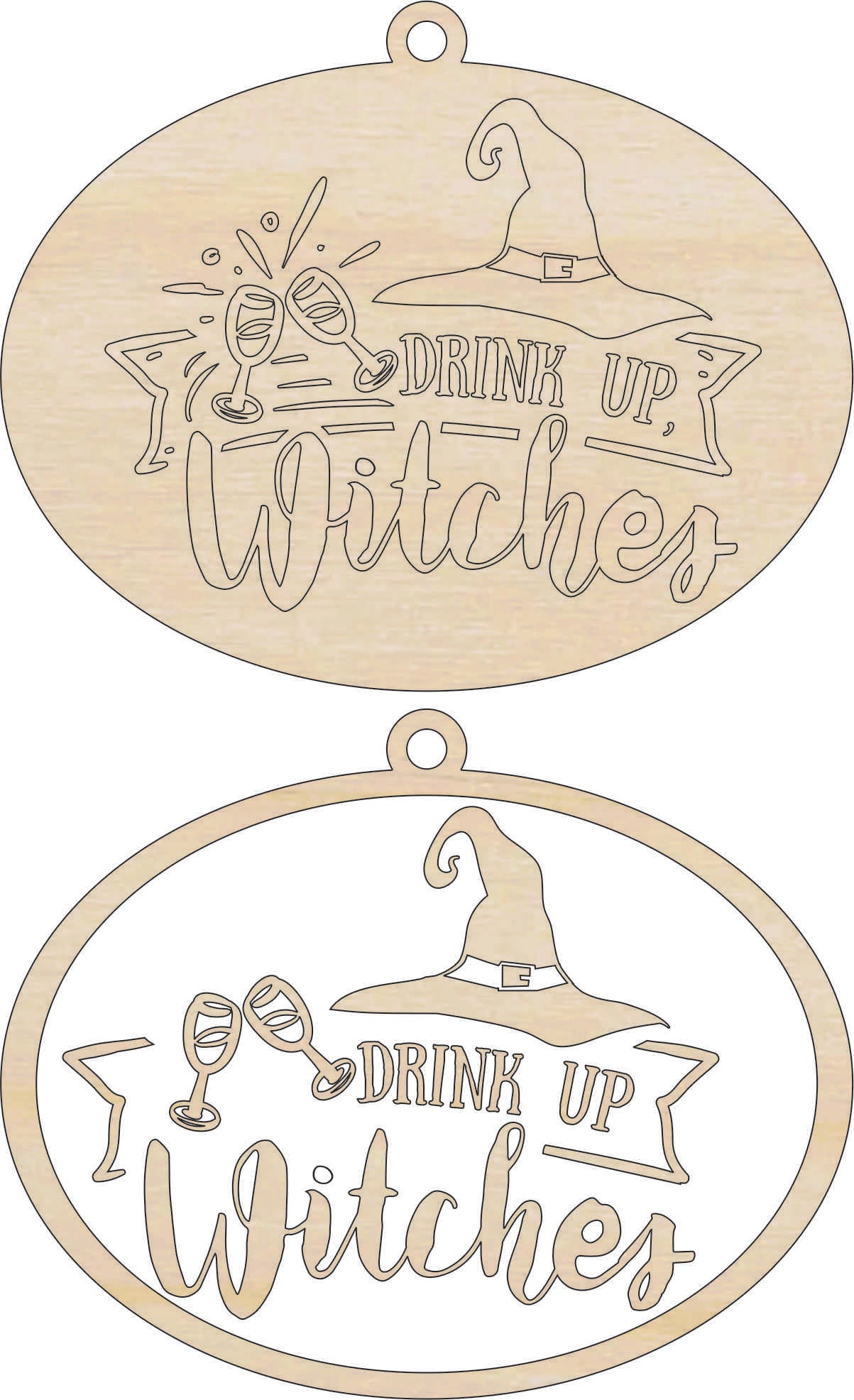 Witches Halloween Door Sign Unfinished Wood DIY Kit HA43