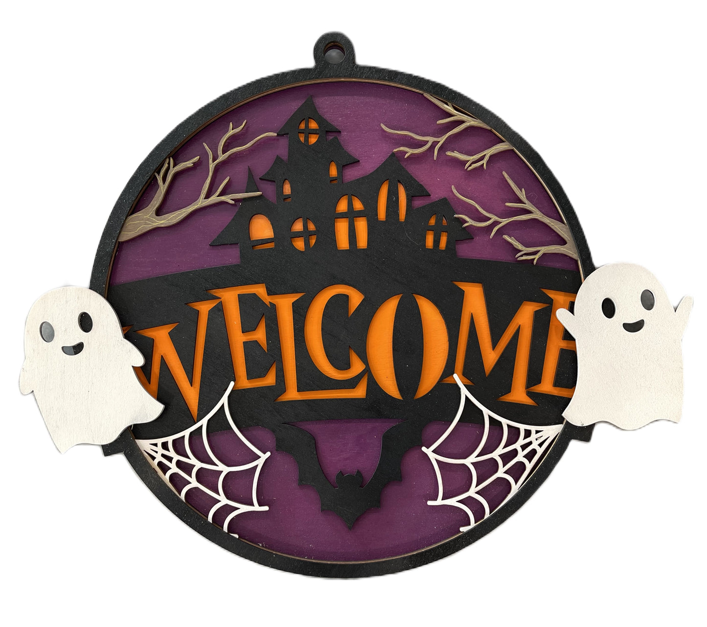 Welcome Halloween Door Sign Unfinished Wood DIY Kit HA49