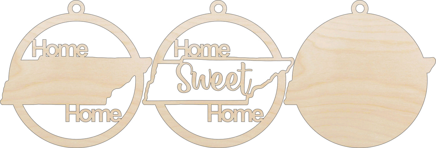 Home Sweet Home Tennessee Ornament Door Sign Unfinished Wood DIY Kit HM3