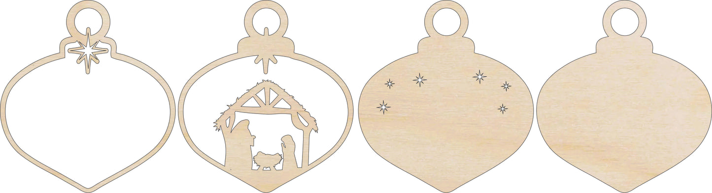 Nativity Scene Christmas Ornament Door Sign Unfinished Wood DIY Kit RE10