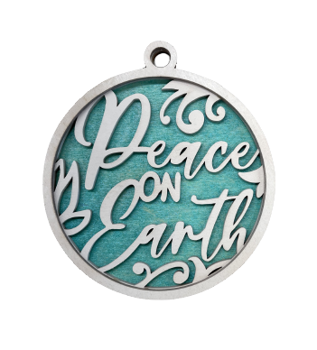 Peace On Earth Christmas Ornament Door Sign Unfinished Wood DIY Kit RE11