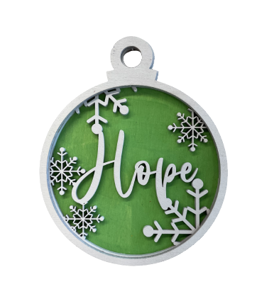 Hope Christmas Ornament Door Sign Unfinished Wood DIY Kit RE19