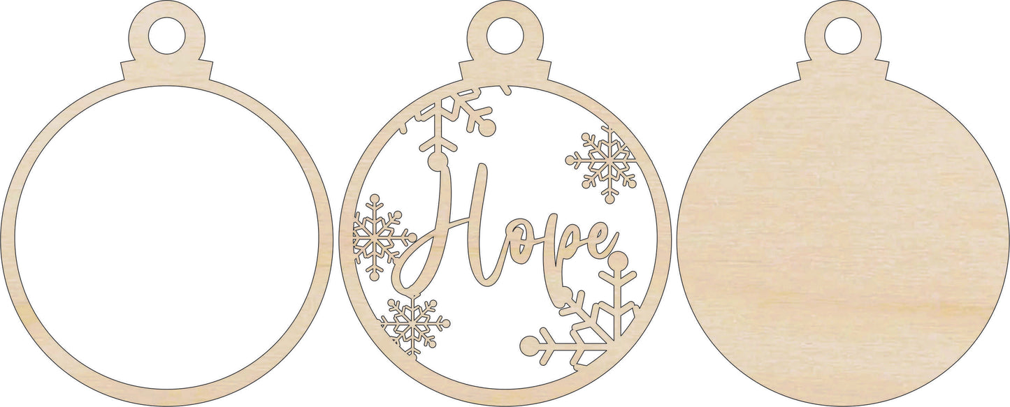 Hope Christmas Ornament Door Sign Unfinished Wood DIY Kit RE19