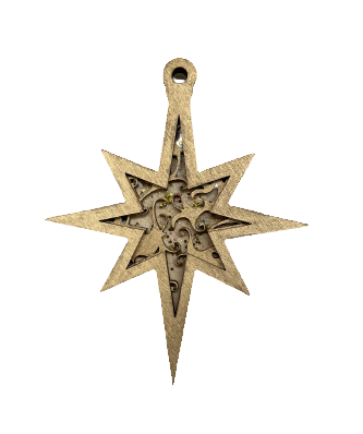 Star of Bethlehem Ornament Door Sign Unfinished Wood DIY Kit RE1