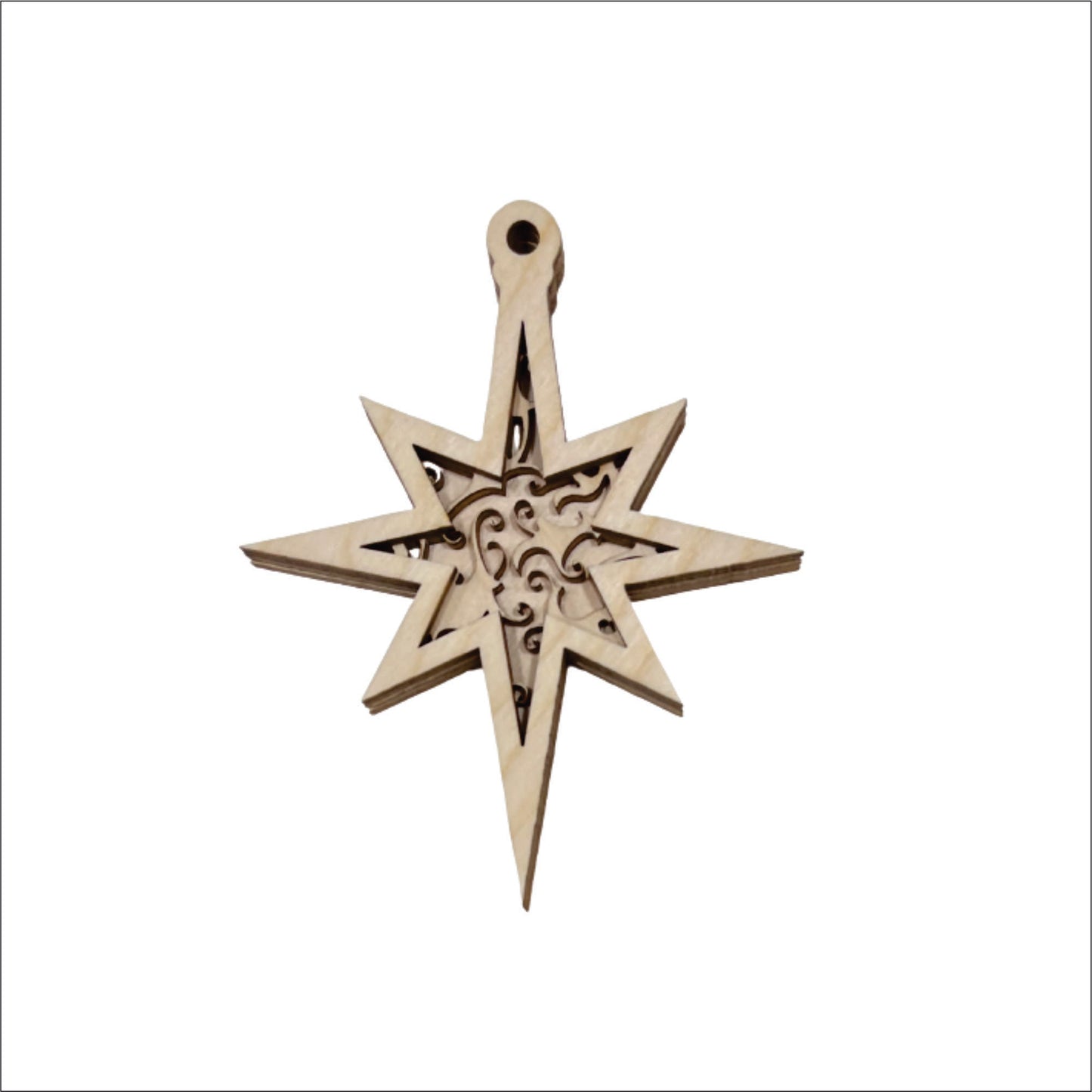 Star of Bethlehem Ornament Door Sign Unfinished Wood DIY Kit RE1