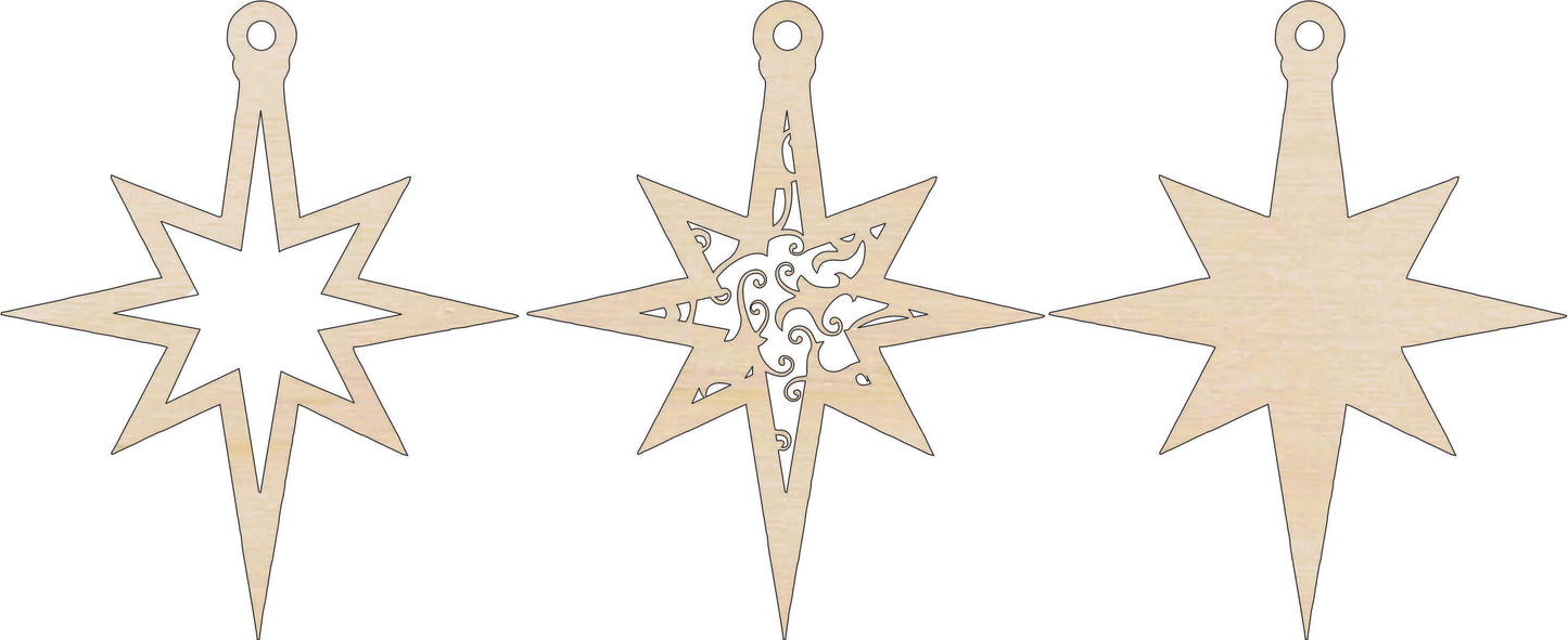 Star of Bethlehem Ornament Door Sign Unfinished Wood DIY Kit RE1