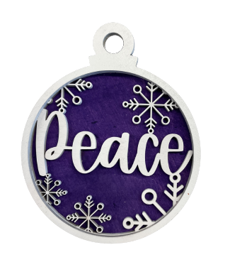 Peace Christmas Ornament Door Sign Unfinished Wood DIY Kit RE7