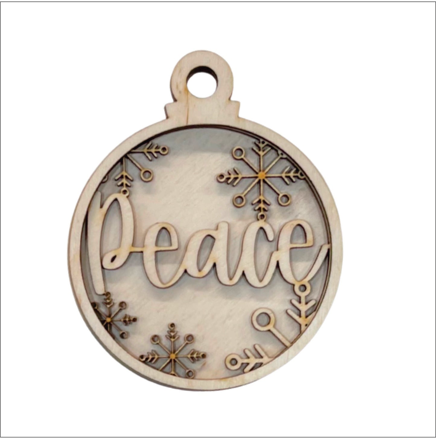 Peace Christmas Ornament Door Sign Unfinished Wood DIY Kit RE7