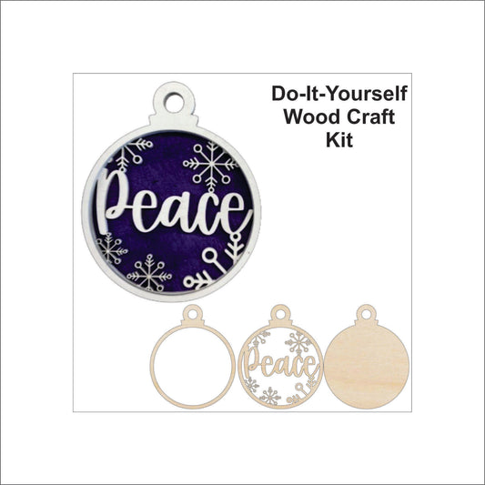 Peace Christmas Ornament Door Sign Unfinished Wood DIY Kit RE7