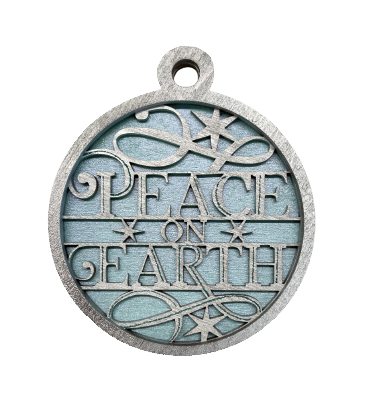 Peace On Earth Christmas Ornament Door Sign Unfinished Wood DIY Kit RE9