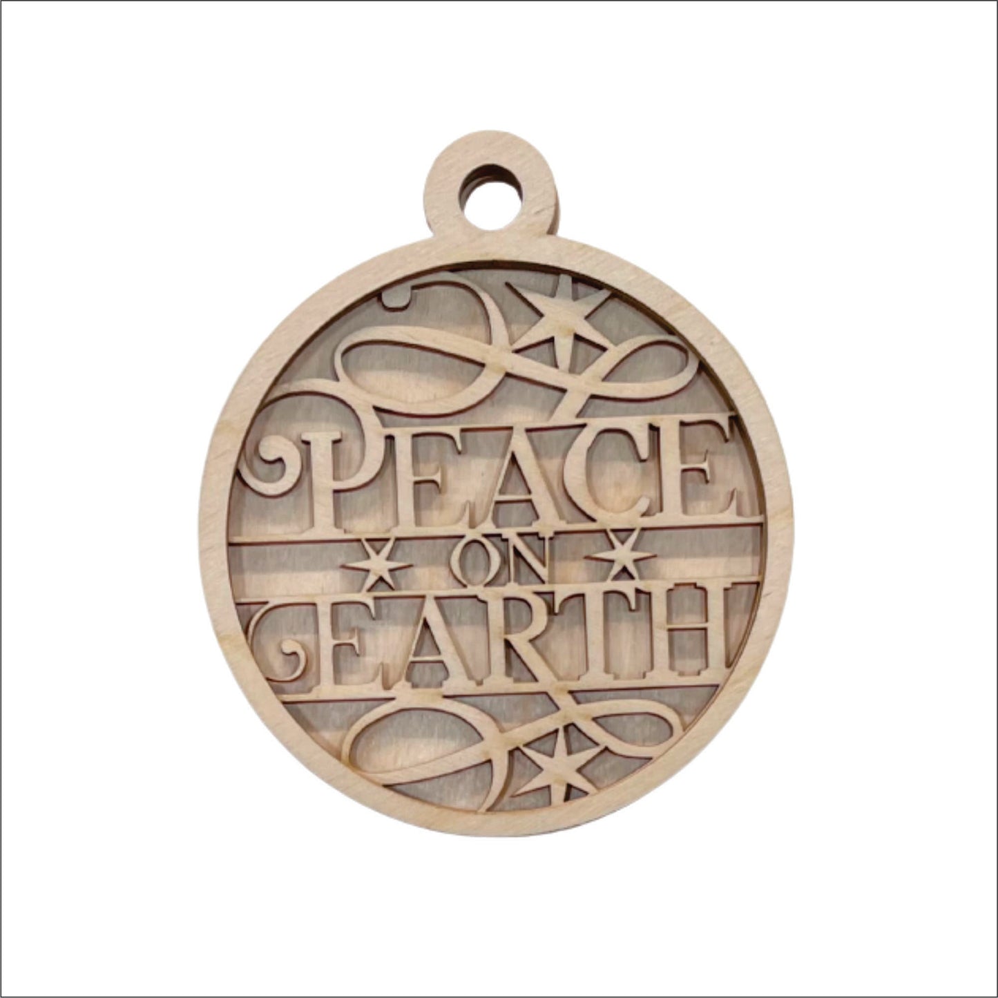 Peace On Earth Christmas Ornament Door Sign Unfinished Wood DIY Kit RE9