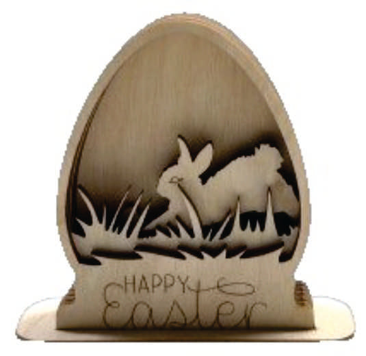 Easter Bunny 3D Stand Table Decoration Unfinished Wood DIY Kit STND1