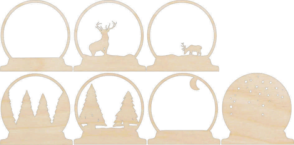 Deer in the Forest 3D Stand Table Decoration Unfinished Wood DIY Kit STND20