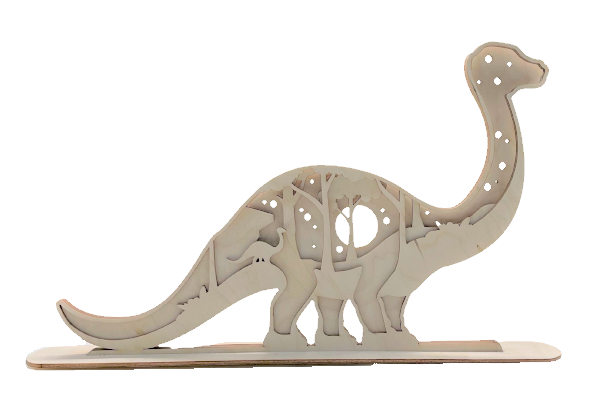 Dinosaur 3D Stand Table Decoration Unfinished Wood DIY Kit STND6