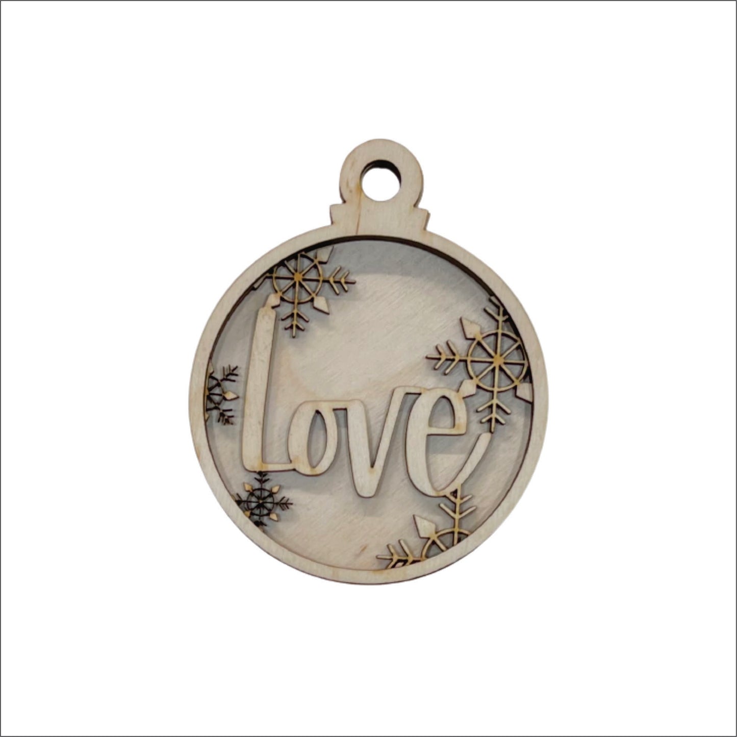 Love Christmas Ornament Door Sign Unfinished Wood DIY Kit XM15