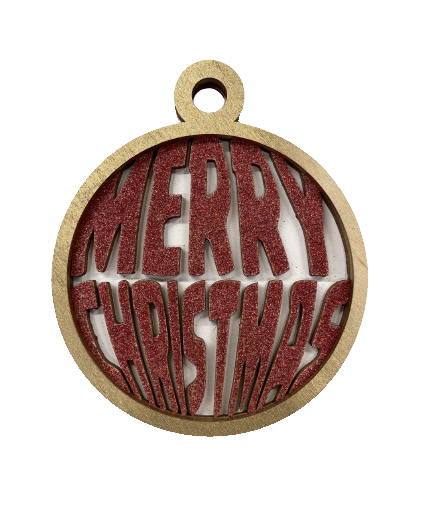 Merry Christmas Ornament Door Sign Unfinished Wood DIY Kit XM16