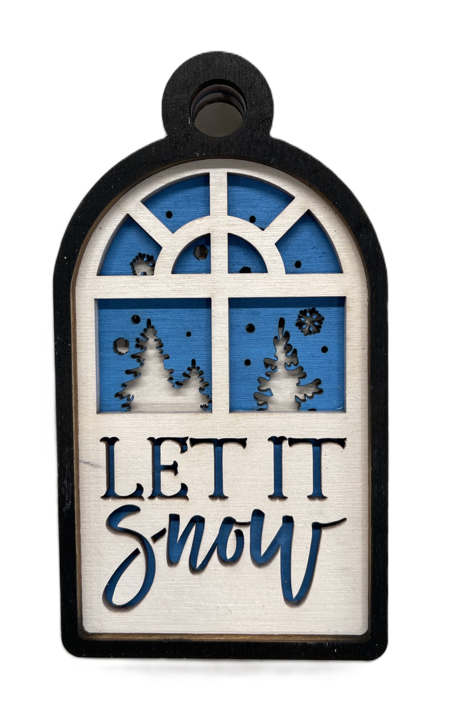 Let it Snow Window Scene Ornament Door Sign Unfinished Wood DIY Kit XM28