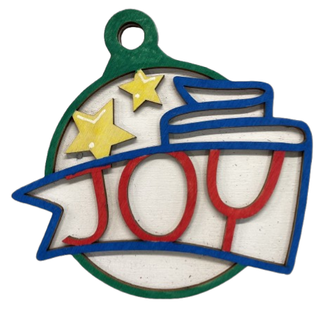 Joy Christmas Ornament Door Sign Unfinished Wood DIY Kit XM36