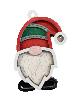 Gnome Christmas Ornament Door Sign Unfinished Wood DIY Kit XM40