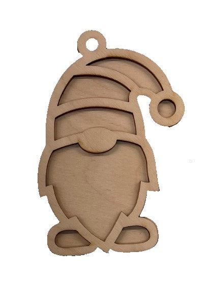 Gnome Christmas Ornament Door Sign Unfinished Wood DIY Kit XM40