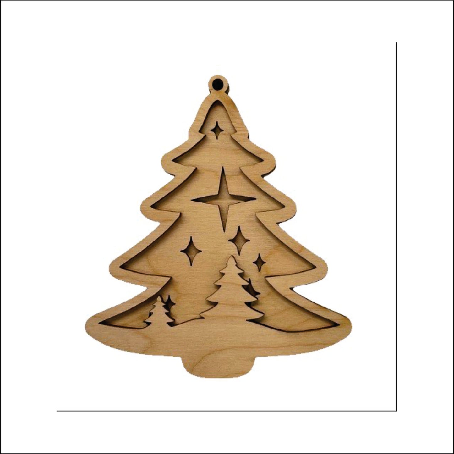 Christmas Tree Ornament Door Sign Unfinished Wood DIY Kit XM48