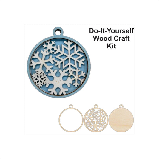 Snowflake Christmas Ornament Door Sign Unfinished Wood DIY Kit XM50