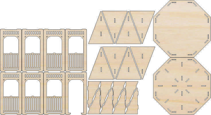 Gazebo Wedding Table Centerpiece Unfinished Wood DIY Kit